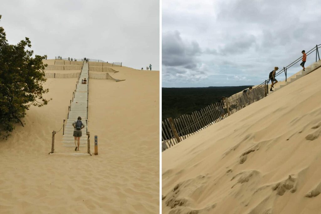 Climbing the dune du pyla, dune du pilat, France