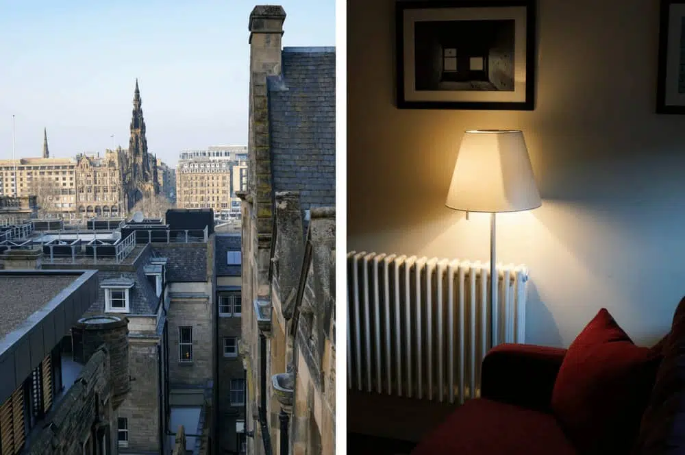View from the Old Town Chambers accommodation in Edinburgh