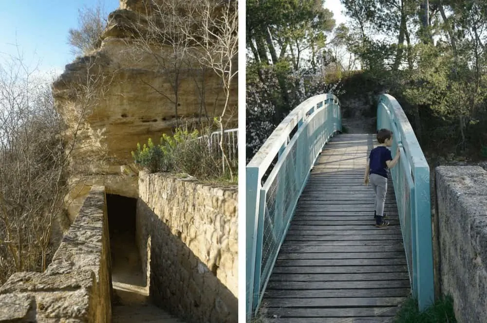 Exploring the ruined Chateau de Cadenet in Provence, France.