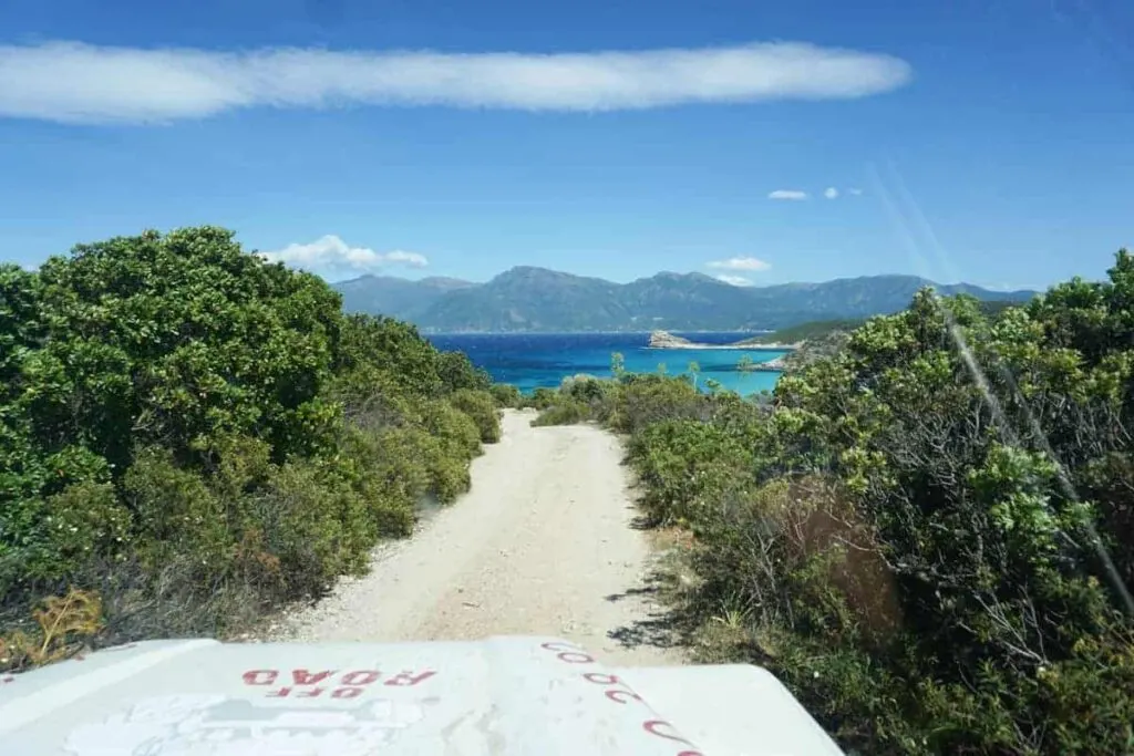 Off-roading to Saleccia and Loto Beach. Driving to Saleccia and Loto in a 4x4