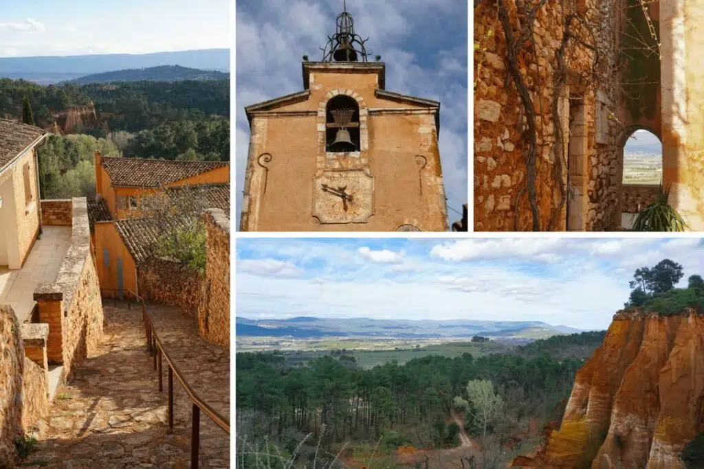 Views over Vaucluse and the Luberon Regional Park in France, from Roussillon Village