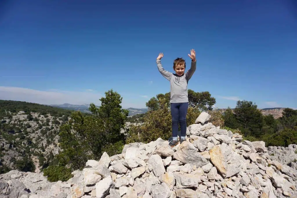 Hiking the calanques with kids. Walking trails near Cassis, France.