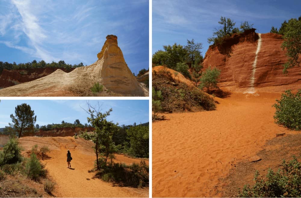 The Colorado Provençal in the Luberon, Provence, France. Walking the former ochre mine.