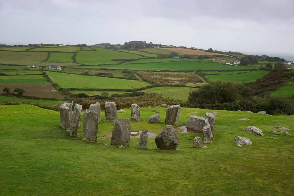 Drombeg stone circle near Rosscarbery, County Cork, Ireland