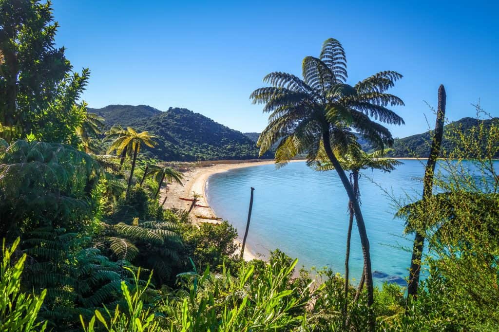 Abel Tasman Coast Track in the Able Tasman National Park, New Zealand. One of New Zealand's Great Walks.