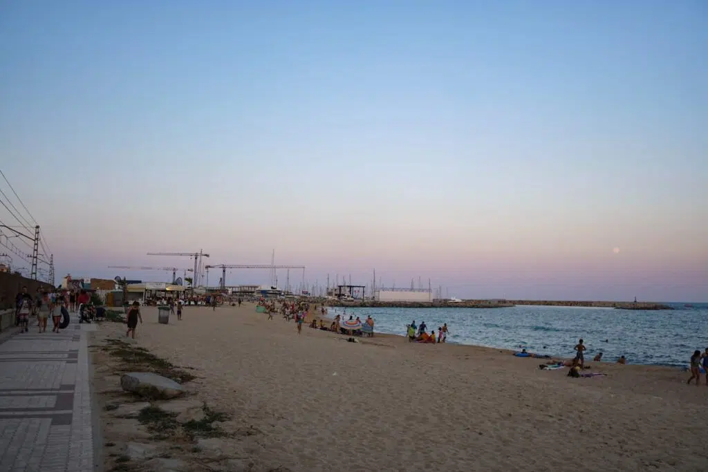 Premia de mar. Beaches near Barcelona Spain