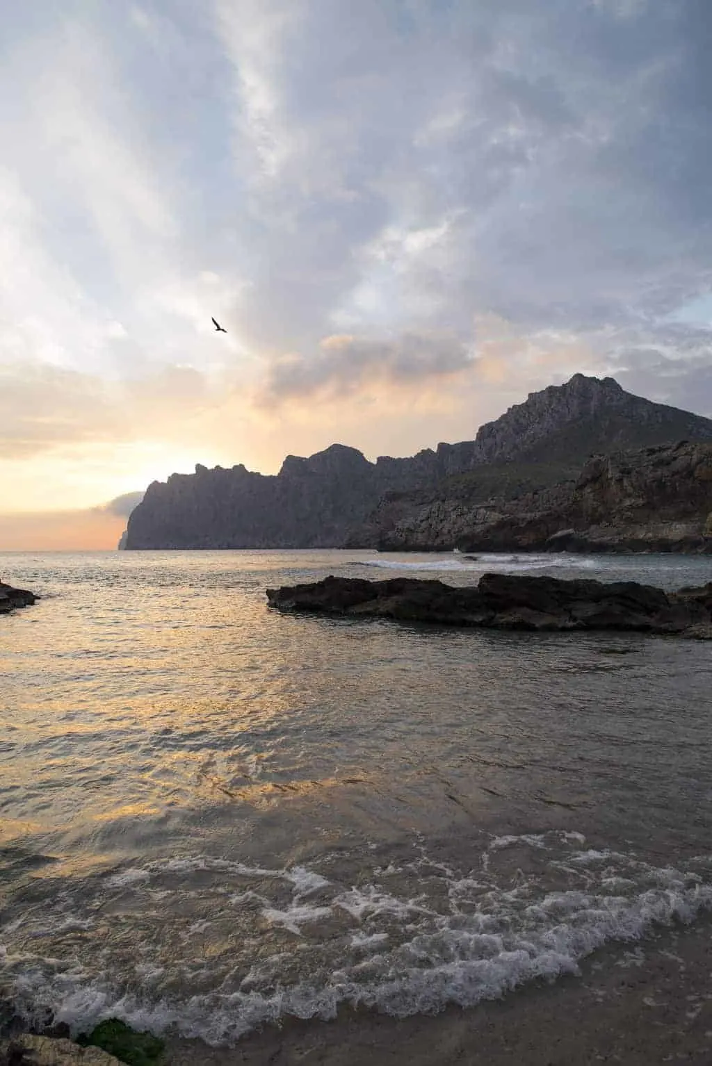 Sunrise on the beach in Mallorca
