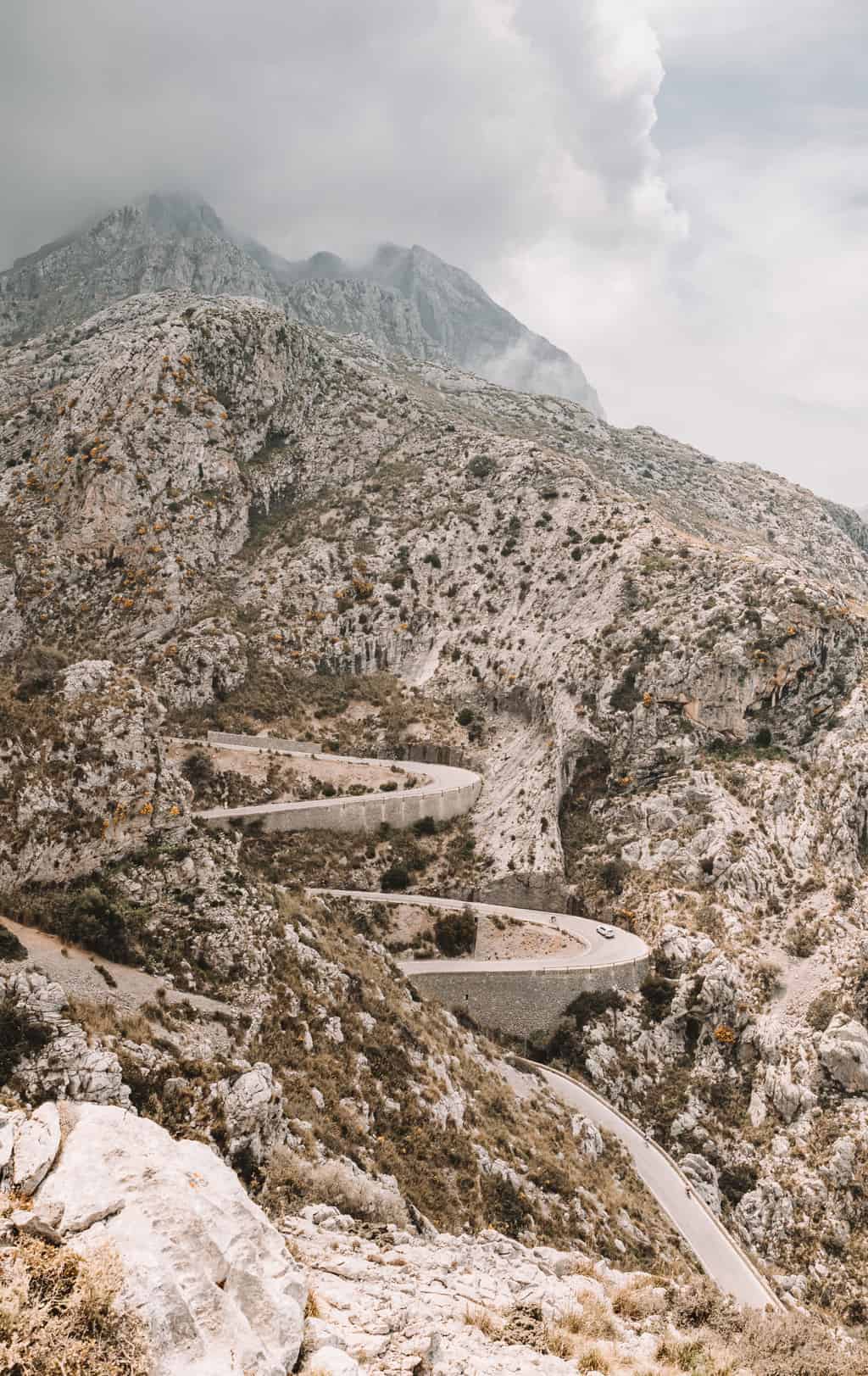 Road to sa calobra beach in Mallorca