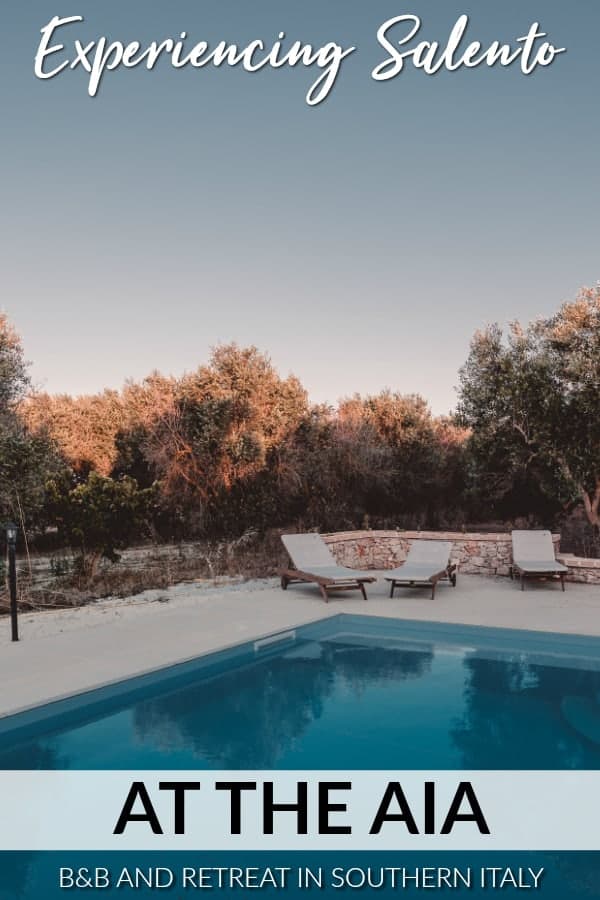 If you're looking for the perfect place to stay in Puglia, Italy, look no further. At The Aia is an affordable B&B and retreat centre in the heart of Salento. Read our review of this accommodation in Puglia here. #italy #puglia #salento #retreat #yoga