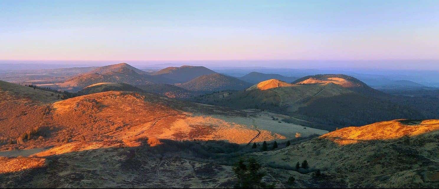 Hiking in Auvergne. Hiking the Auvergne volcanoes.