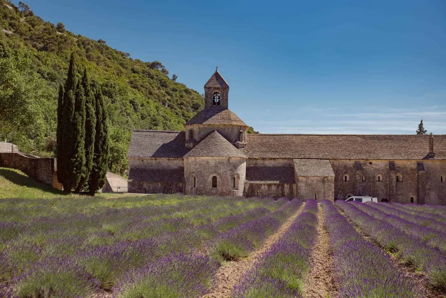 Visiting the Abbaye de Sénanque on a luxury lavender tour in Provence.