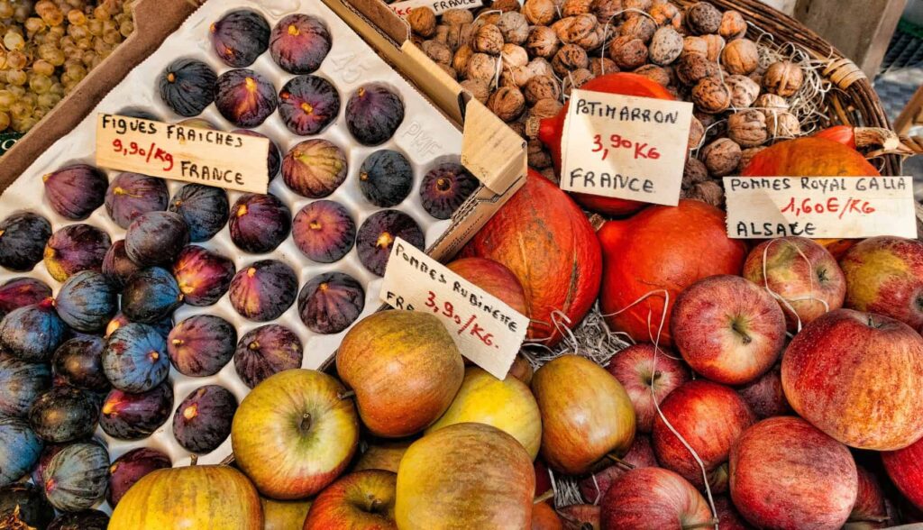 Organic shops in France are great for vegan food options.