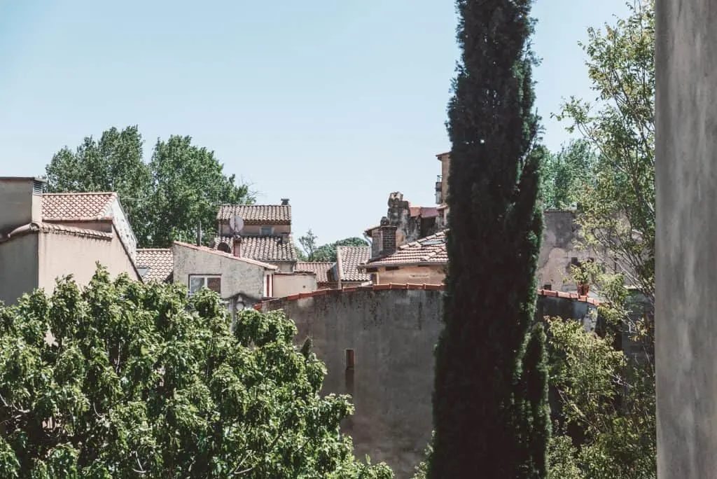 The view from Les Jardins de Baracane in Avignon, France