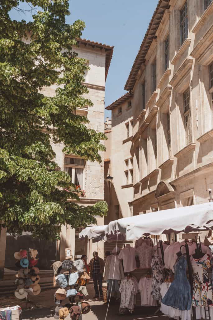 Shopping street in Avignon, France