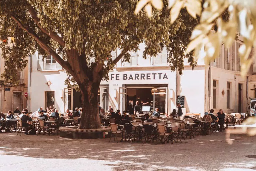 Cafe terrace in Avignon, France