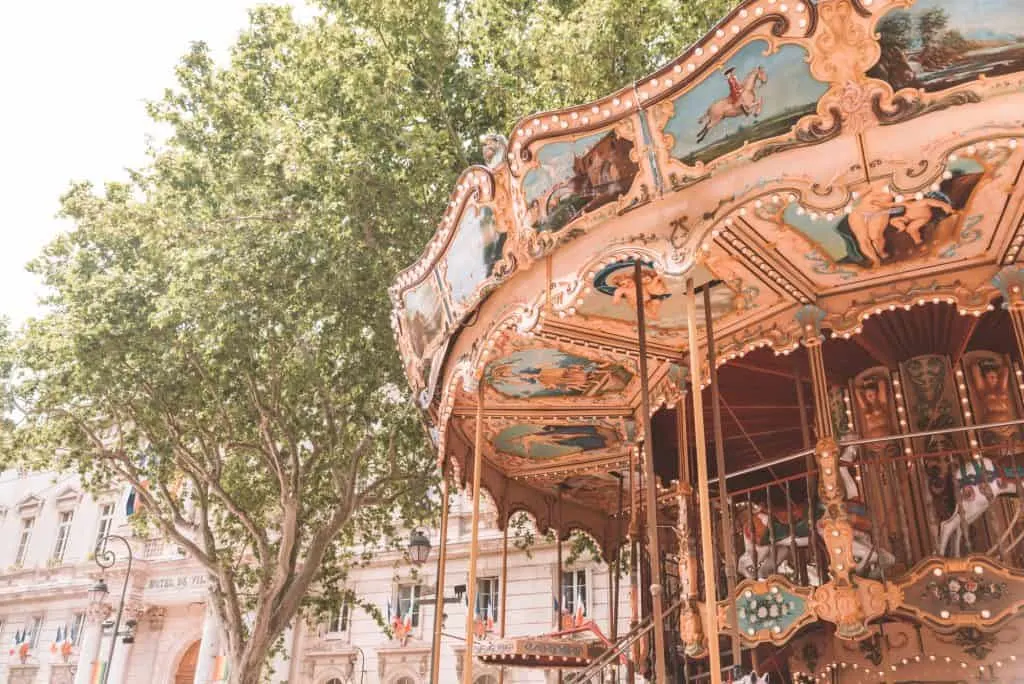 Carousel in the streets of Avignon, France