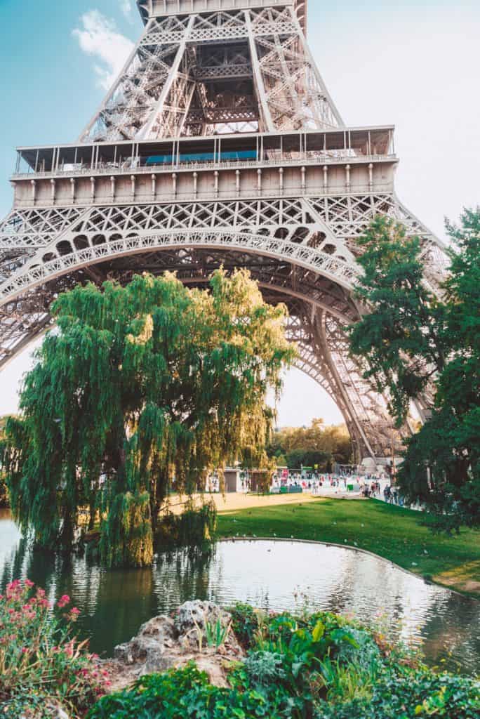 Visiting the Eiffel tower in Paris