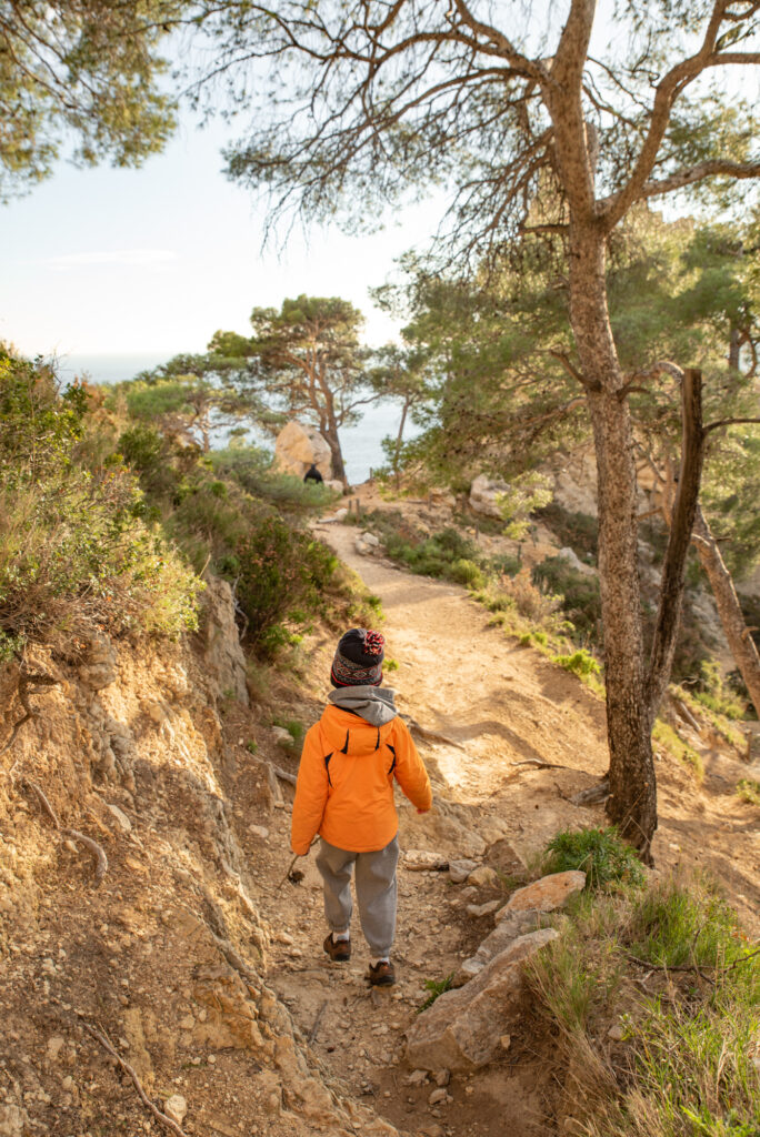 Walking down to the beach at Calanque de Sugiton
