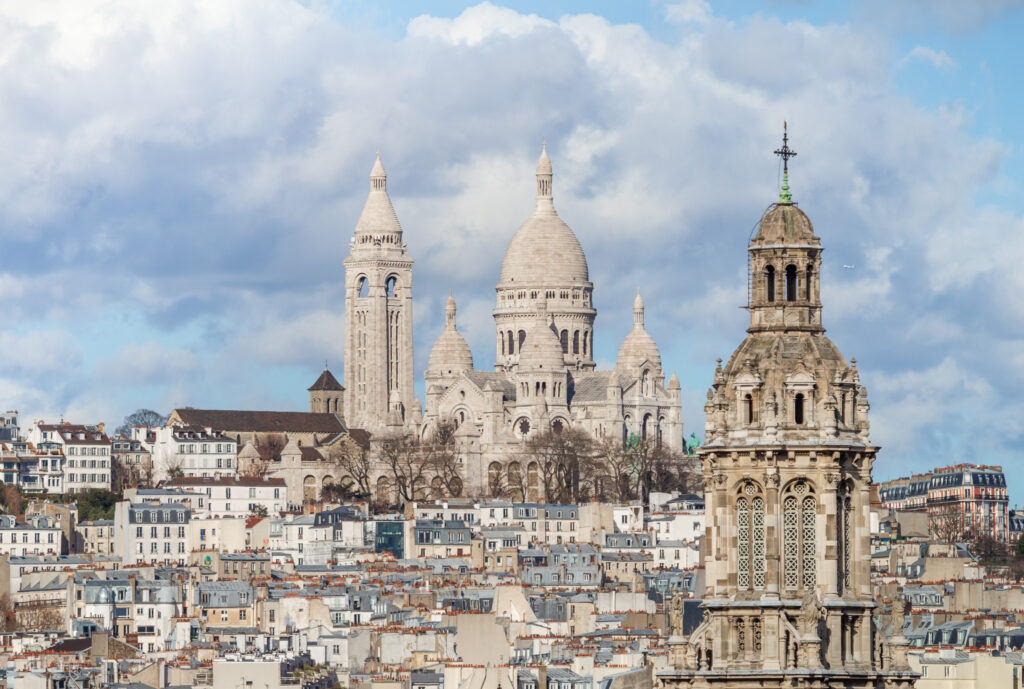 The Basilica of Sacre Coeur is one of the most famous landmarks in Paris, France