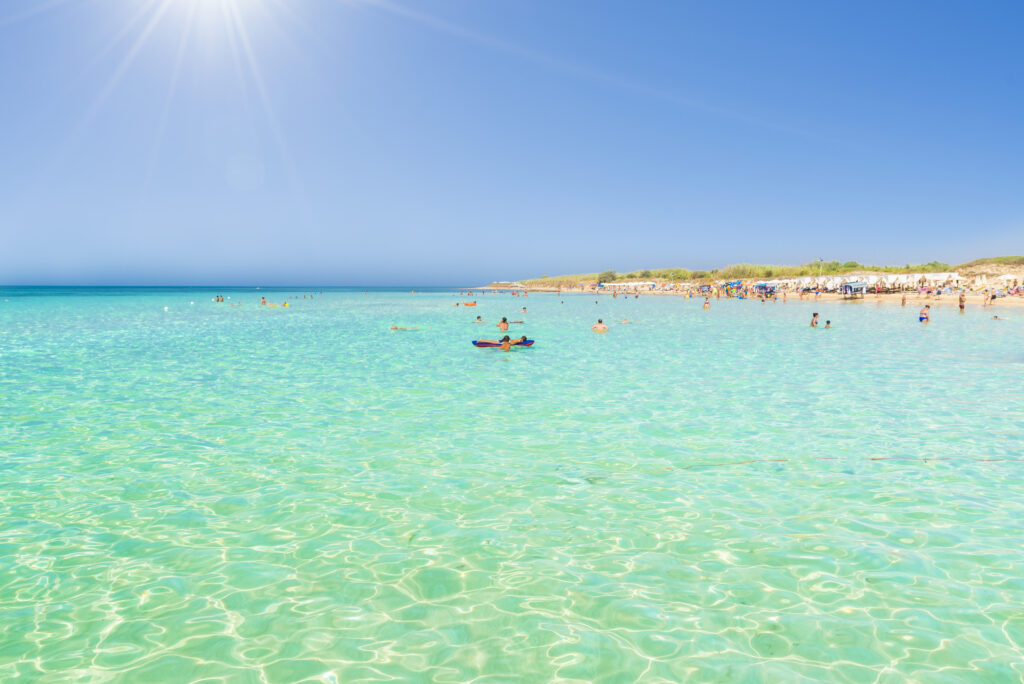 Pescoluse, the Maldives of salento beach, Puglia, Italy.