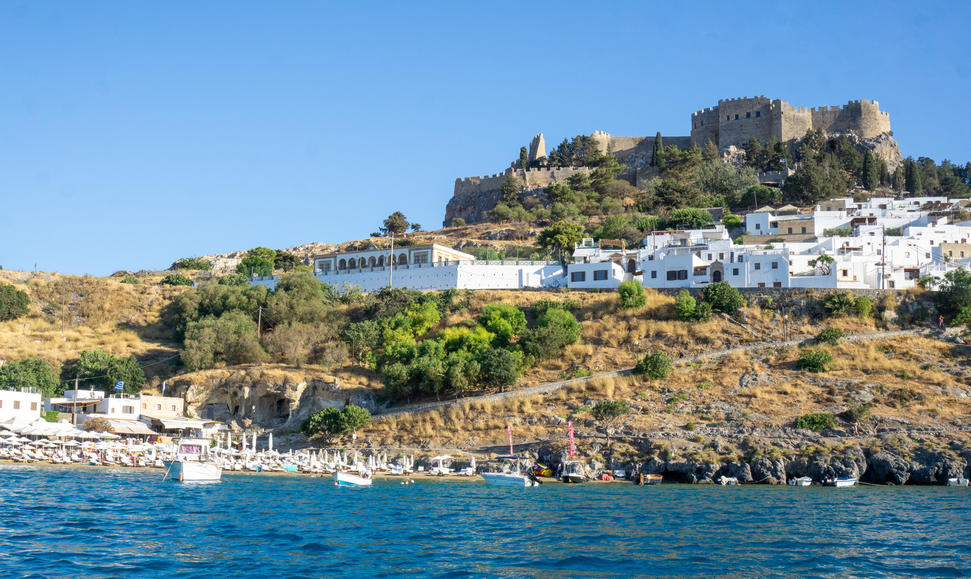 Lindos view from the beach